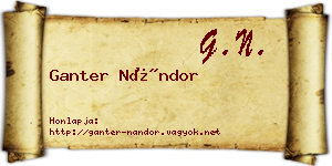 Ganter Nándor névjegykártya